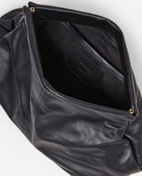Flattered Clay Black Leather Clutch Bag