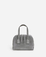 Flattered Laci Mini Bowler Bag Grey Suede