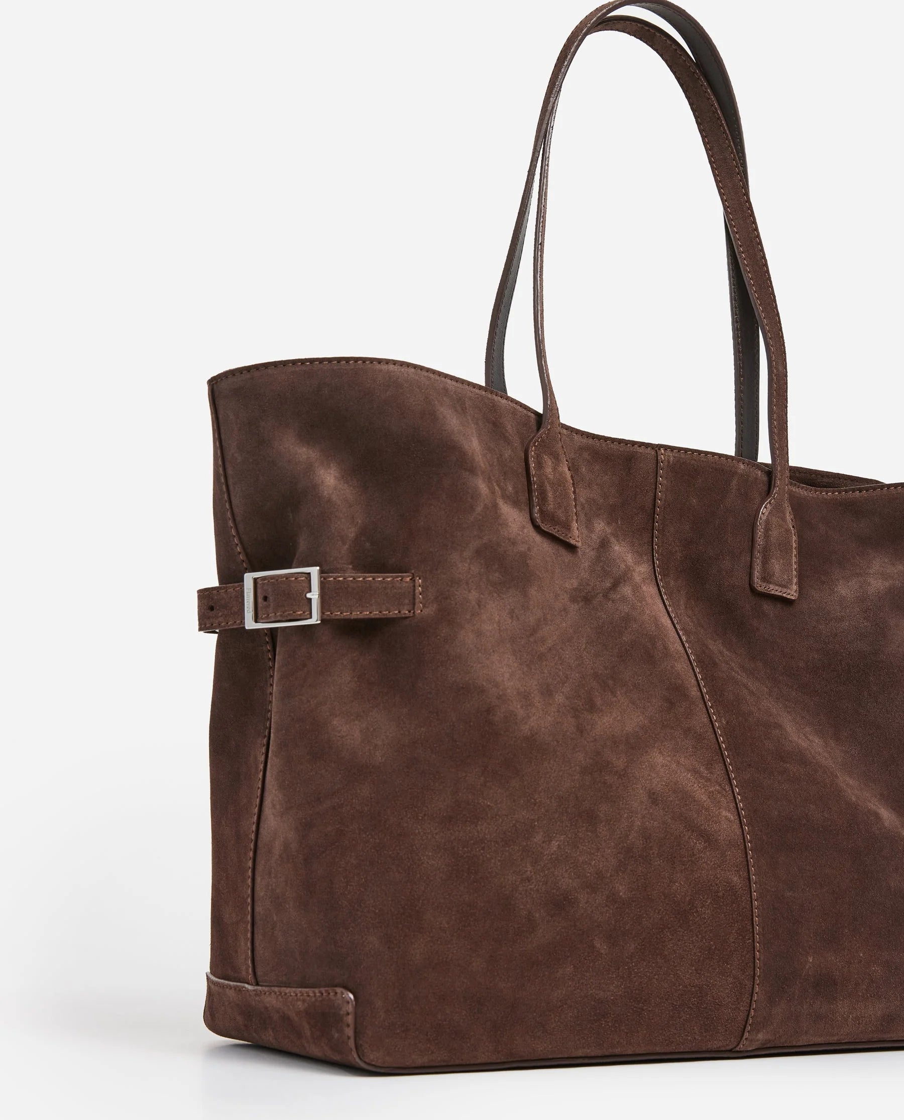 Flattered Chocolate Suede Lesley Tote Bag