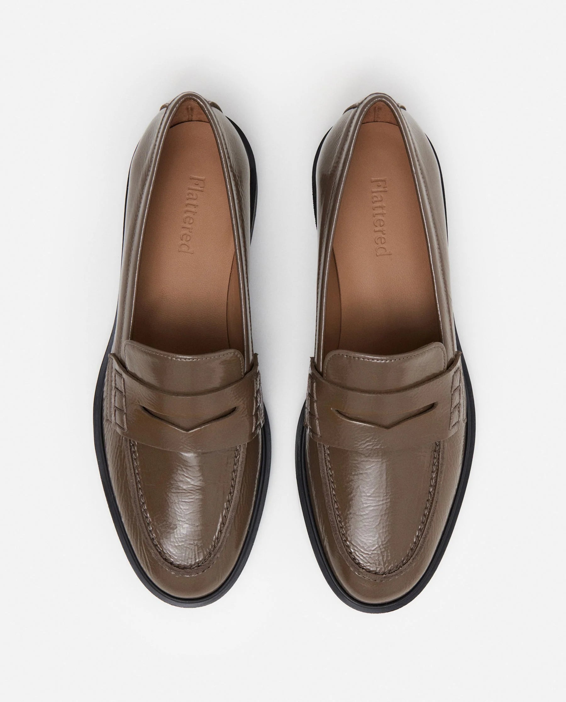 Flattered Sara Khaki Leather Loafer