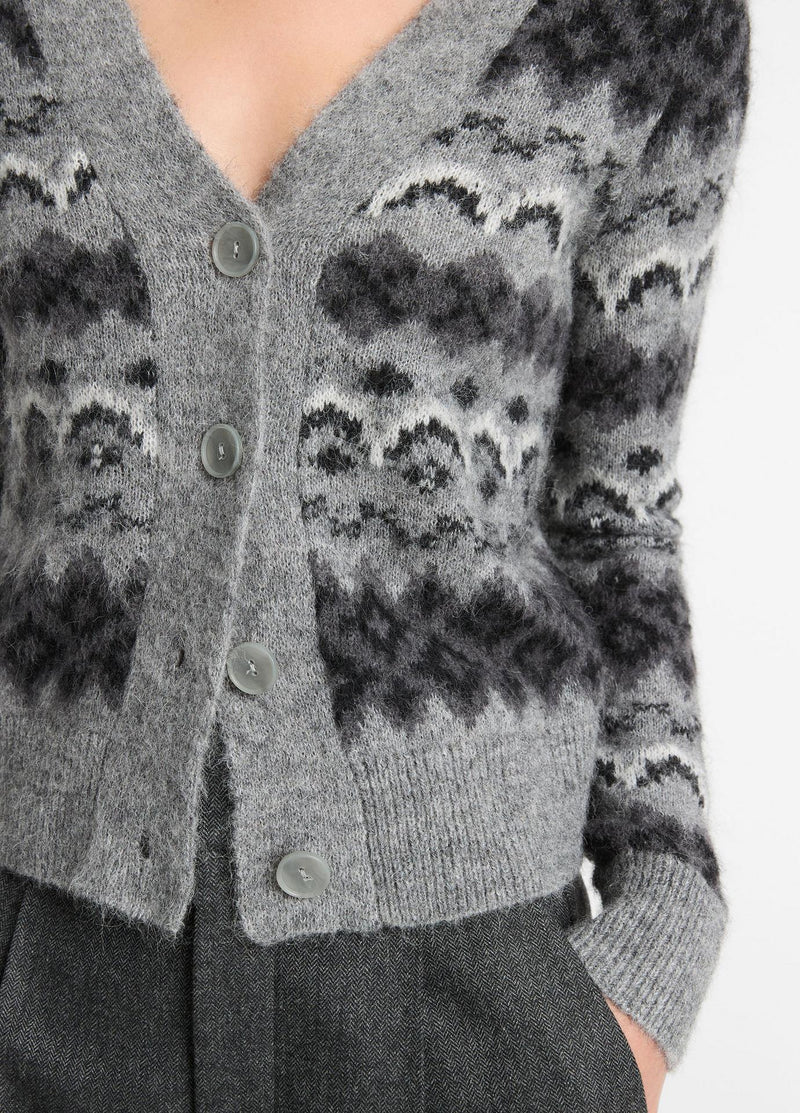 Vince Italian Knit Fair Isle Cardigan