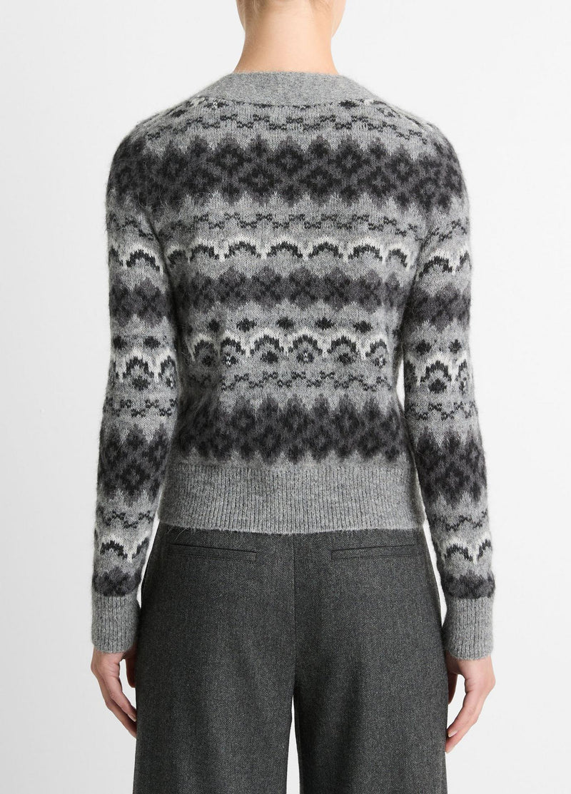 Vince Italian Knit Fair Isle Cardigan