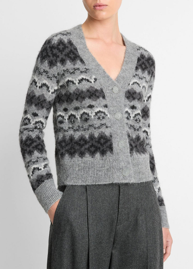 Vince Italian Knit Fair Isle Cardigan