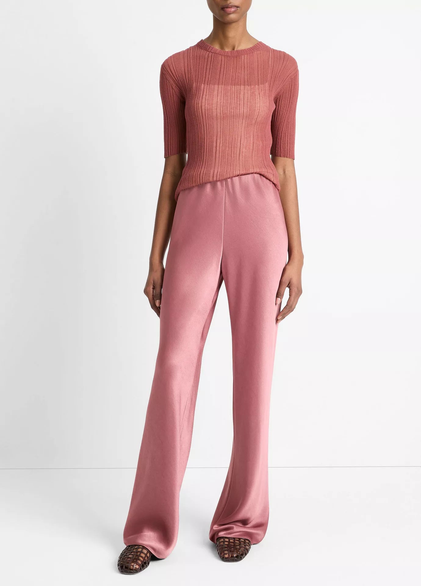 Vince Fluid Bias Pants RoseJam