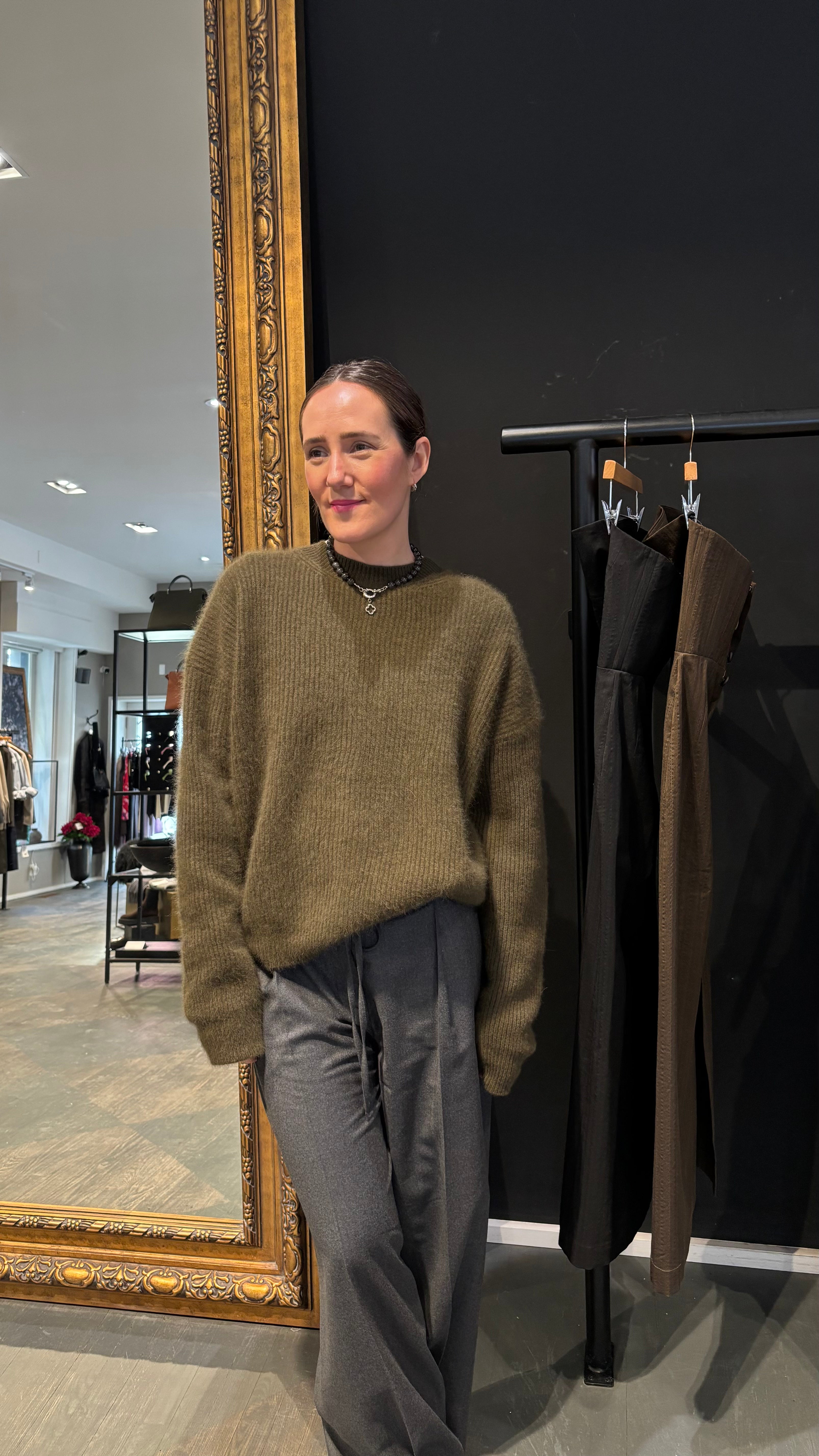 Uma Wang Long Sleeve Sweater Army Green