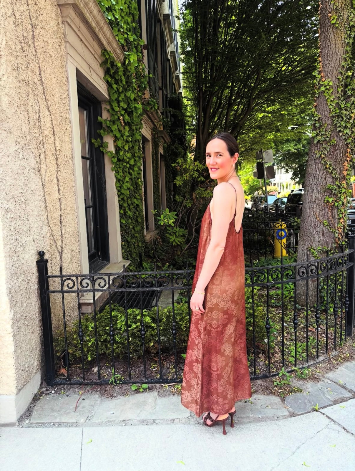 Uma Wang Dark Rose Anaya Slip Dress