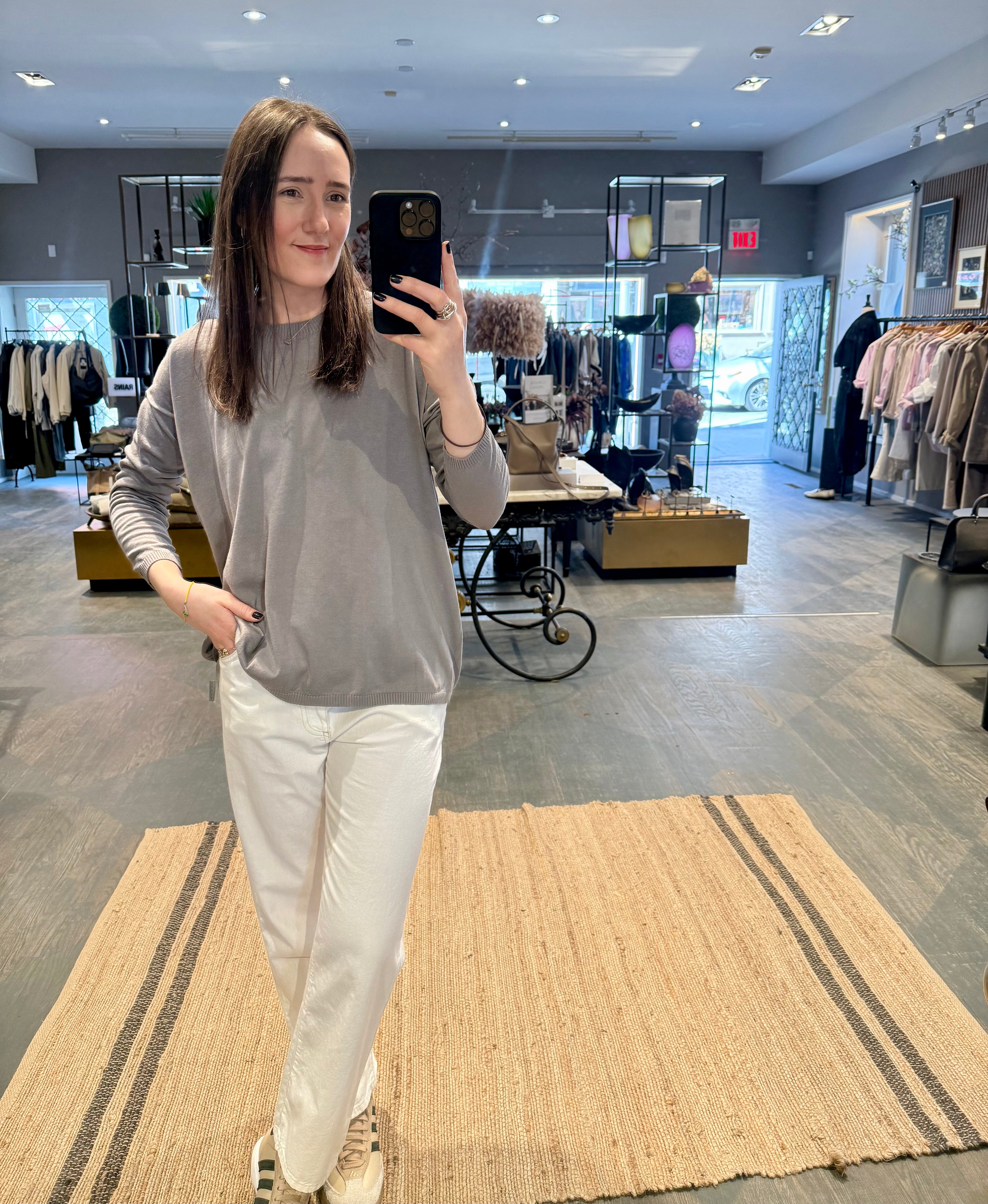 Private Relaxed Fit Cotton Crewneck Sweater