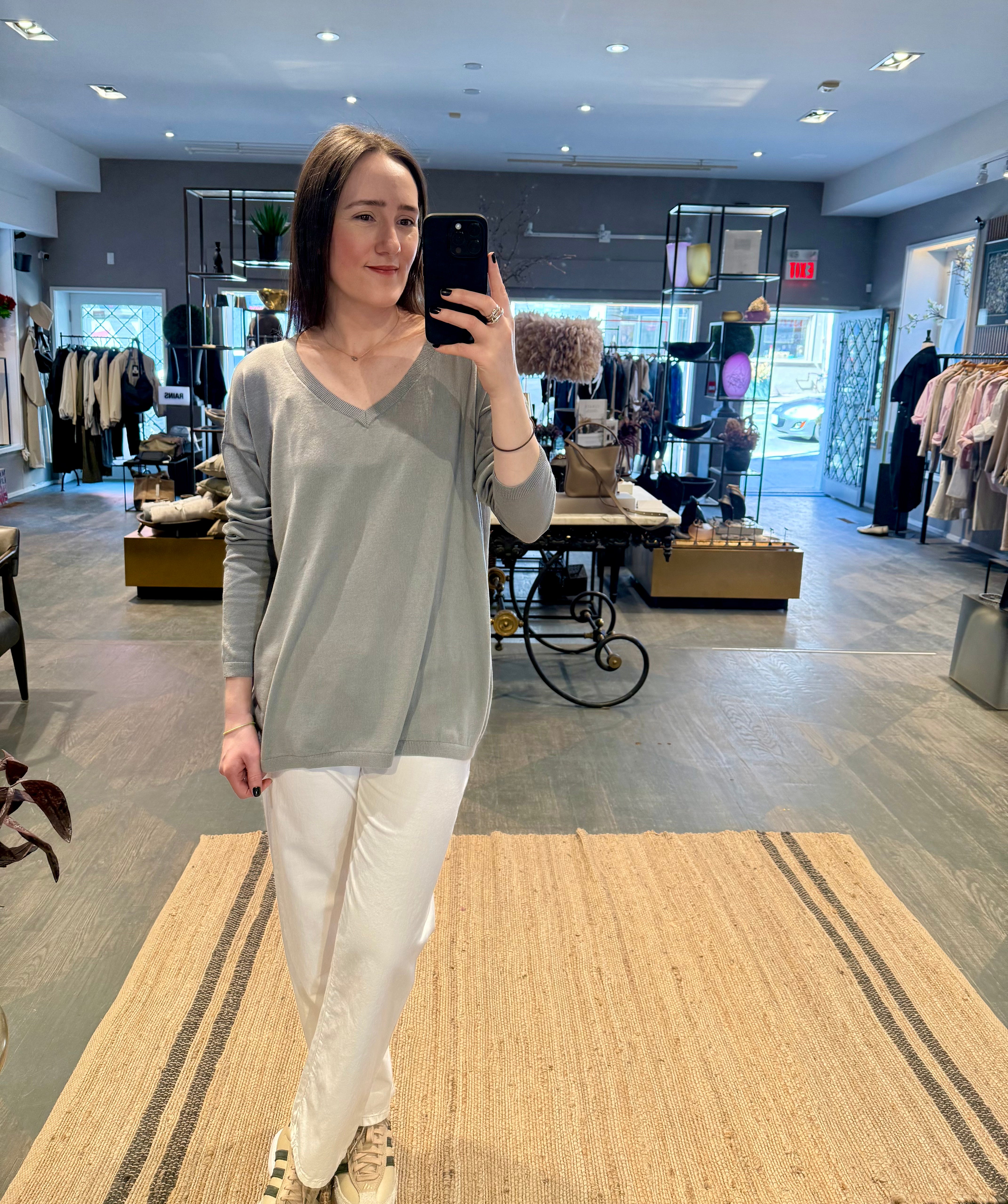 Private Cashmere Cotton V-Neck Sweater