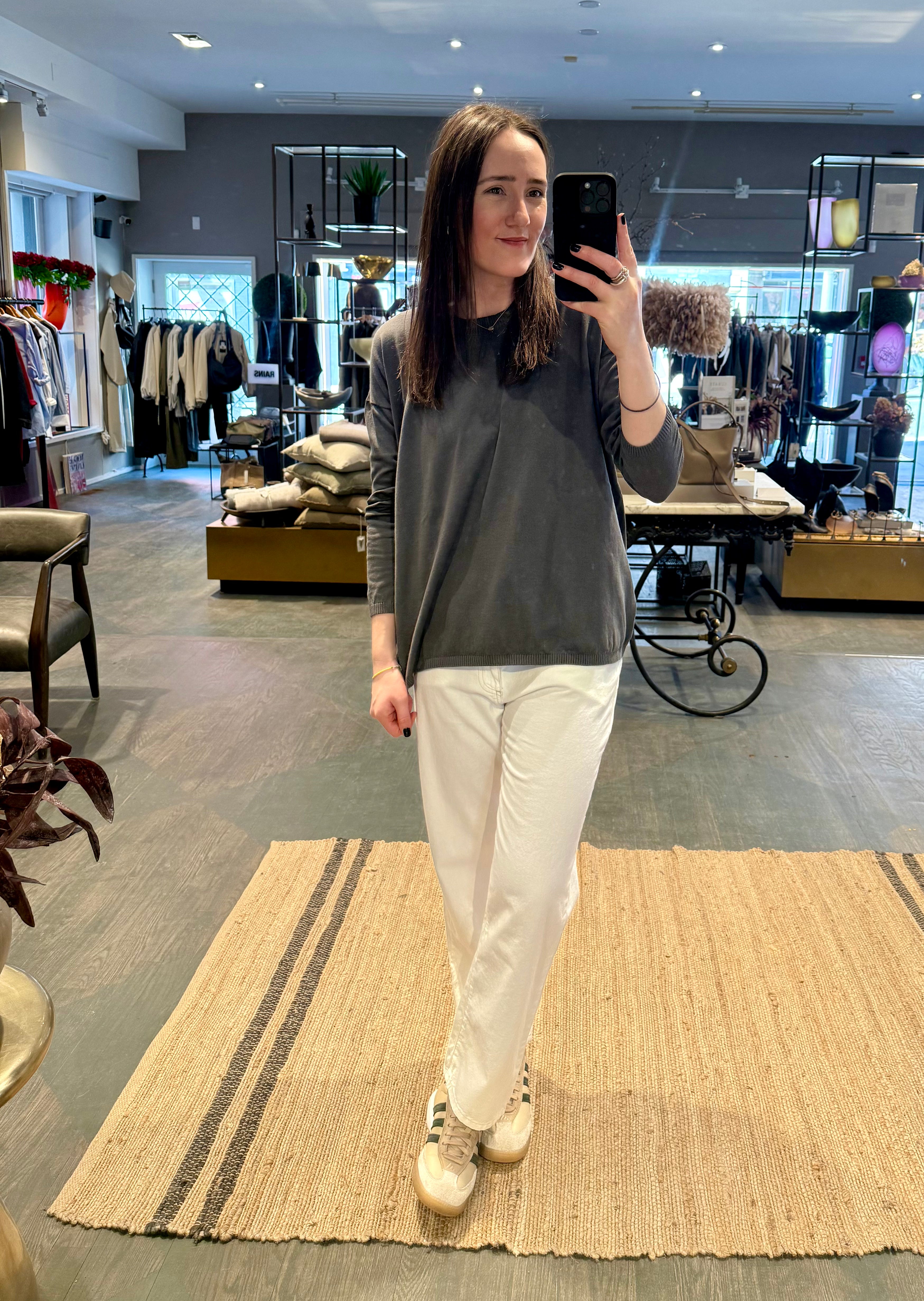 Private Relaxed Fit Cotton Crewneck Sweater