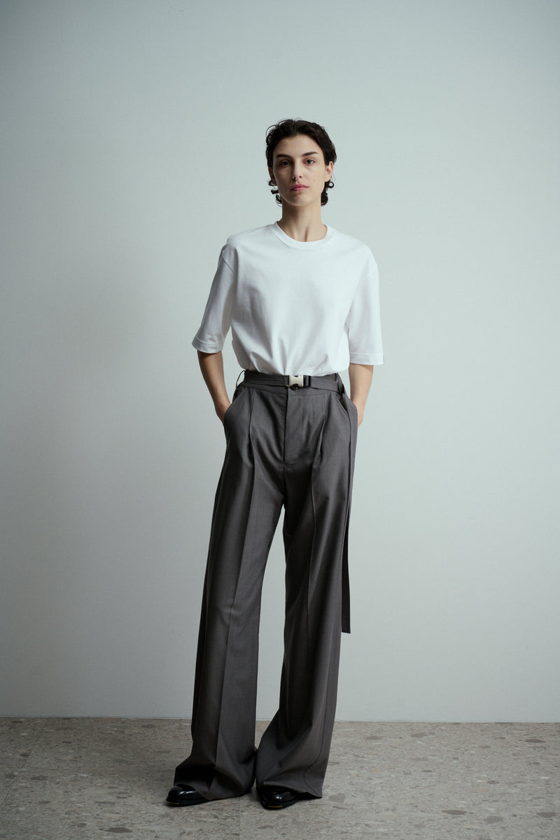 UJOH Wide Slate Grey Pinstripe Pants