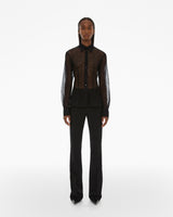 Helmut Lang Black Fitted Lace Shirt