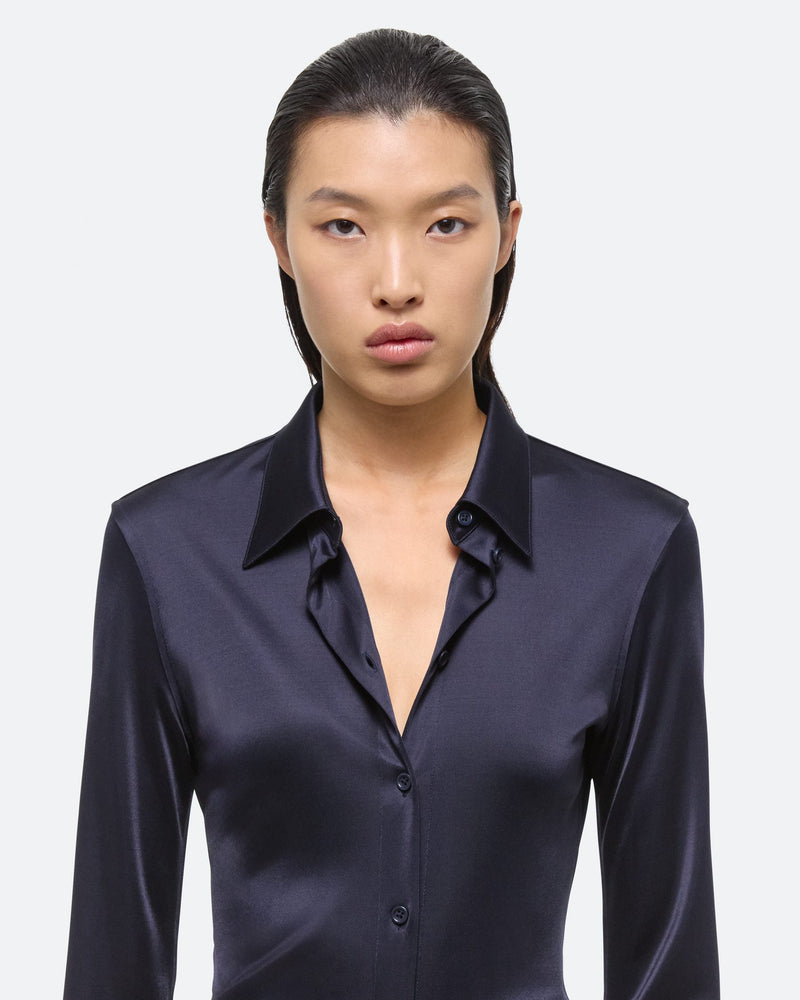 Helmut Lang Navy Fluid Shirt