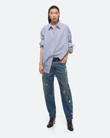 Helmut Lang Blue Striped Poplin Shirt