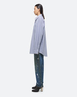 Helmut Lang Blue Striped Poplin Shirt