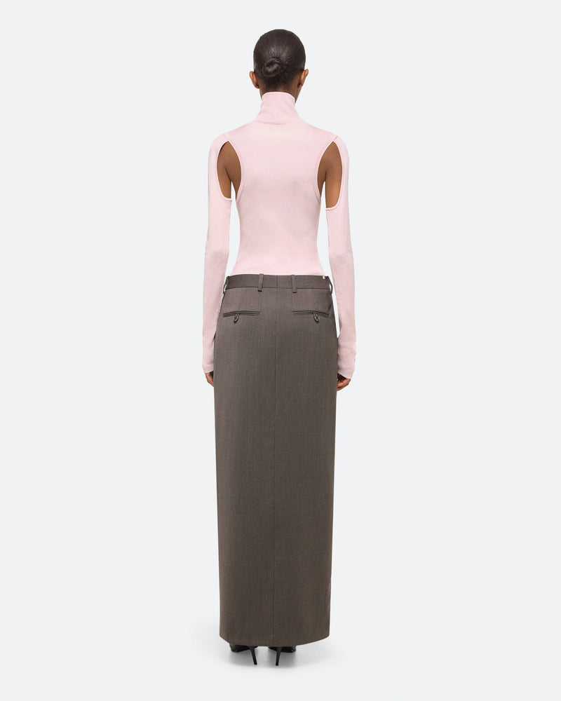 Helmut Lang Light Brown Melange Zip Maxi Skirt