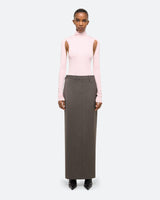 Helmut Lang Light Brown Melange Zip Maxi Skirt