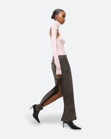 Helmut Lang Light Brown Melange Zip Maxi Skirt