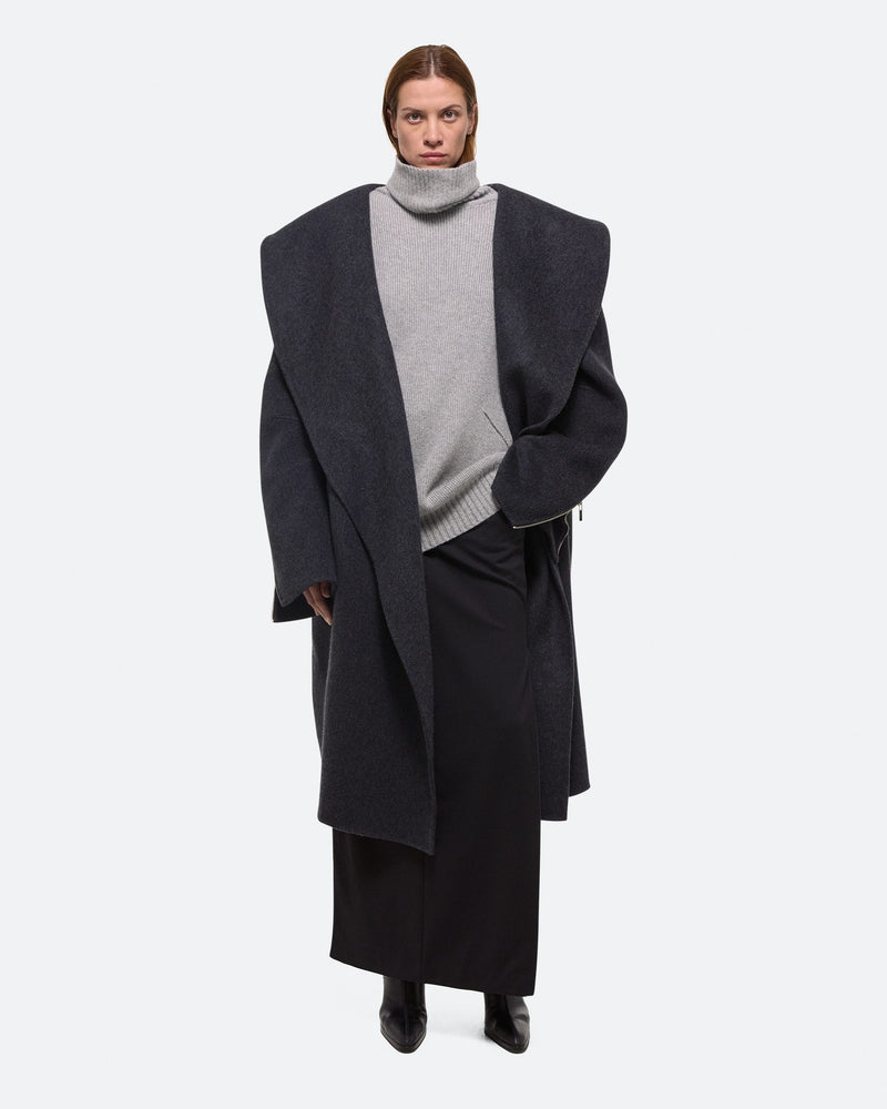 Helmut Lang Double Face Charcoal Cocoon Coat CLEMENTINE S