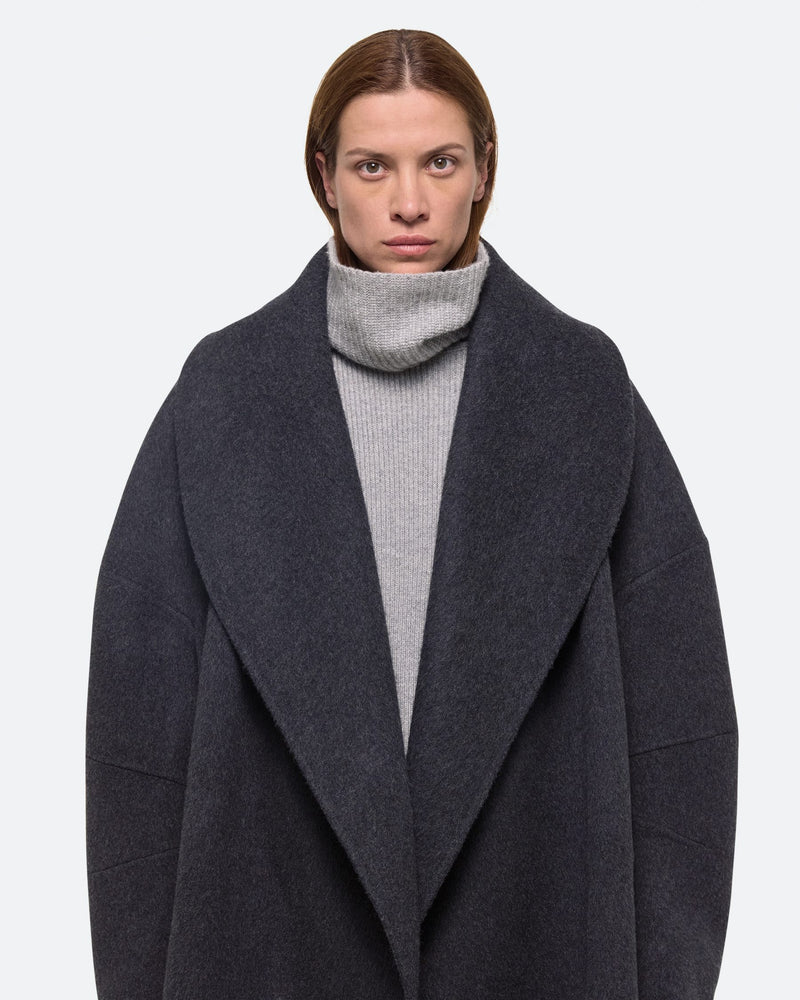 Helmut Lang Double Face Charcoal Cocoon Coat