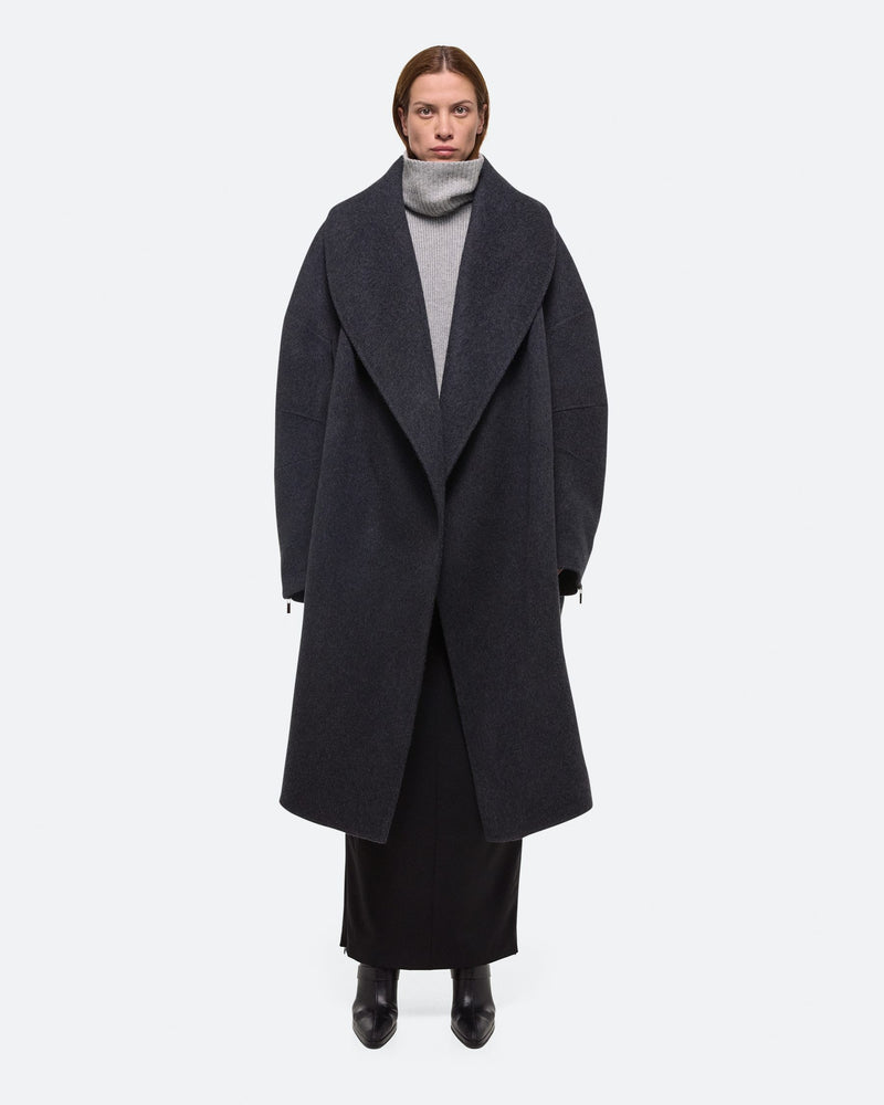 Helmut Lang Double Face Charcoal Cocoon Coat