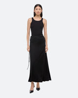 Helmut Lang Black Fluid Wrap Skirt