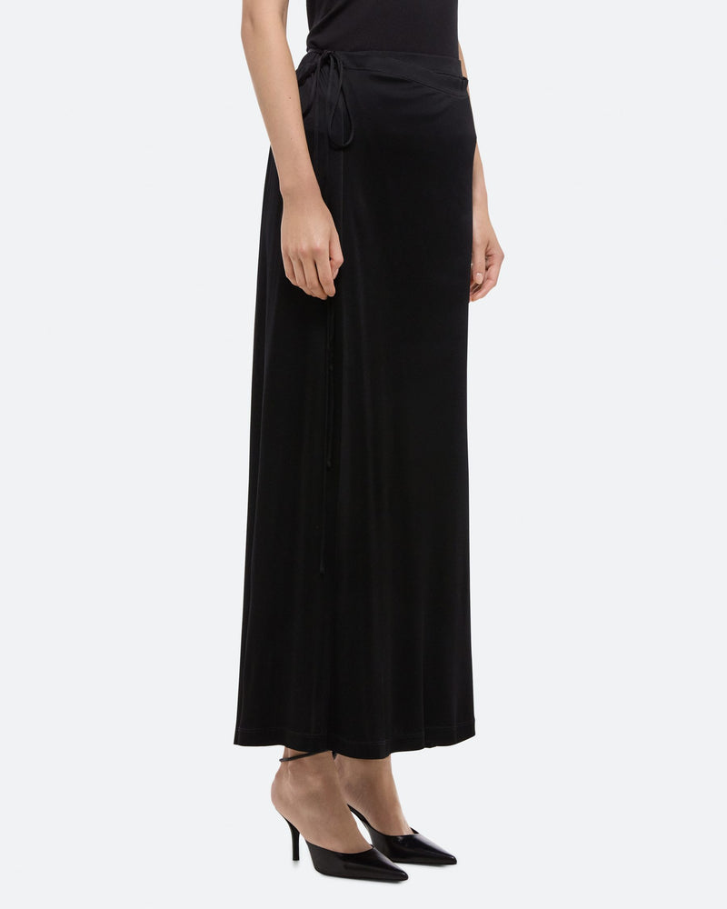 Helmut Lang Black Fluid Wrap Skirt