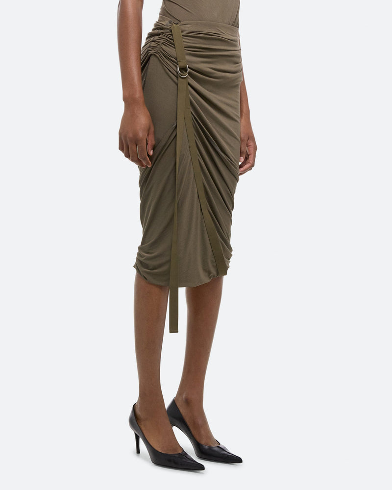 Helmut Lang Olive Wind Skirt