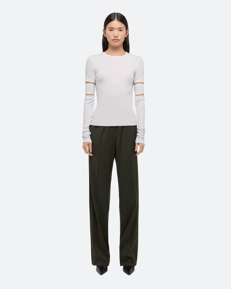 Helmut Lang White Slash Long Sleeve Tee