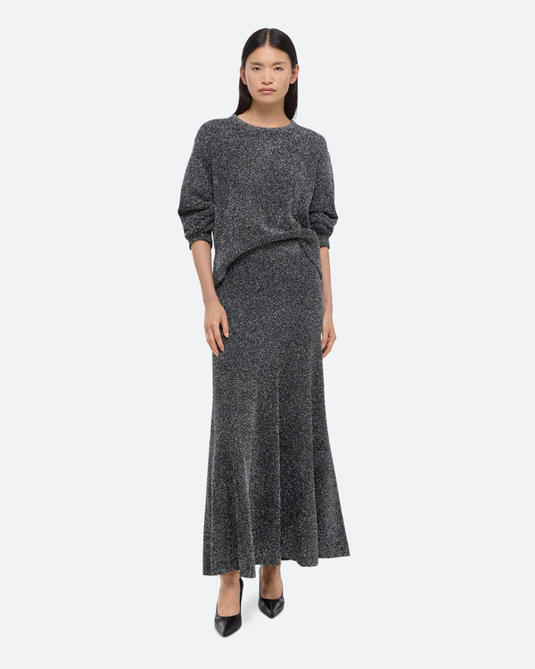 Helmut Lang Silver Lurex Full Skirt