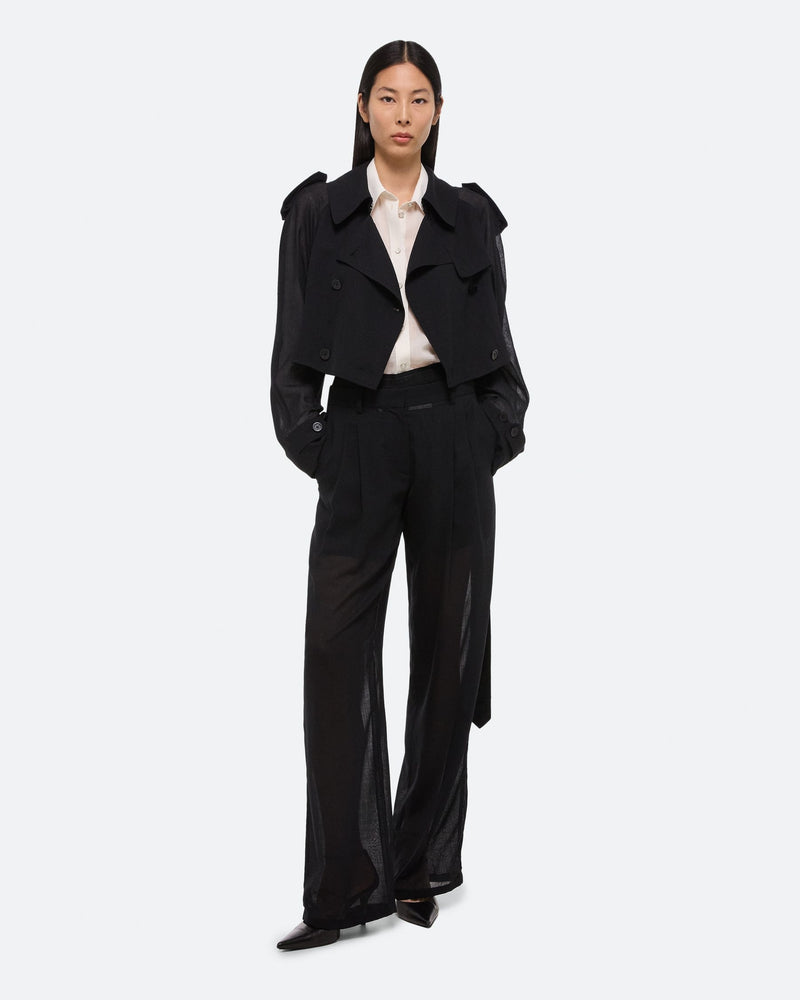 Helmut Lang Black Cropped Trench Coat