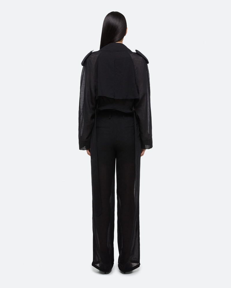 Helmut Lang Black Cropped Trench Coat