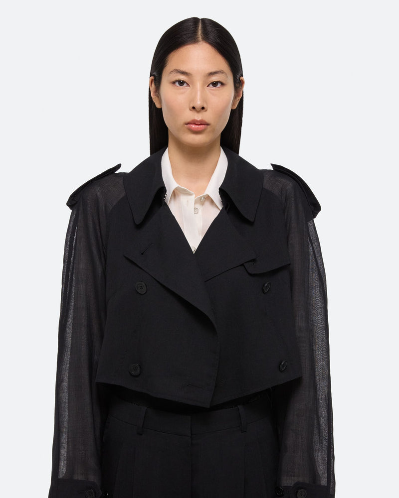 Helmut Lang Black Cropped Trench Coat