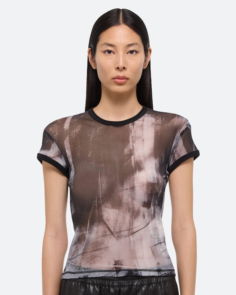 Helmut Lang Slim Fit Sheer Print Tee