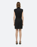 Helmut Lang Black Sleeveless Waisted Blazer Dress