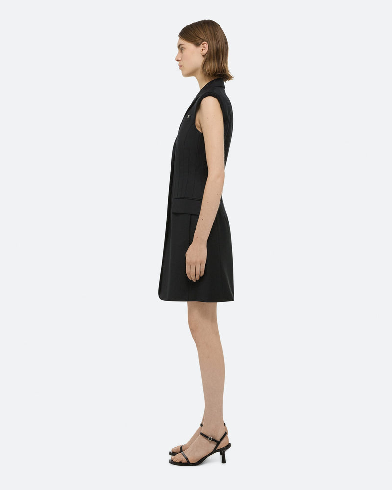 Helmut Lang Black Sleeveless Waisted Blazer Dress