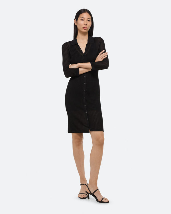 Helmut Lang Black Polo Knit Dress