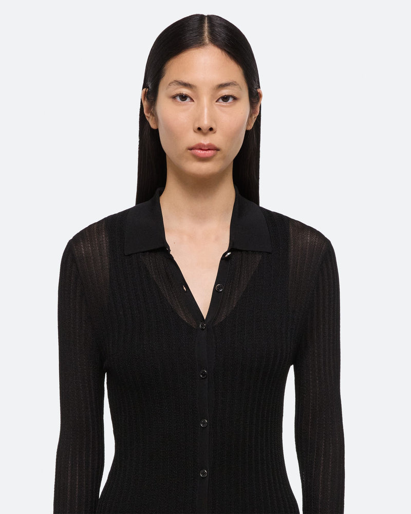 Helmut Lang Black Polo Knit Dress