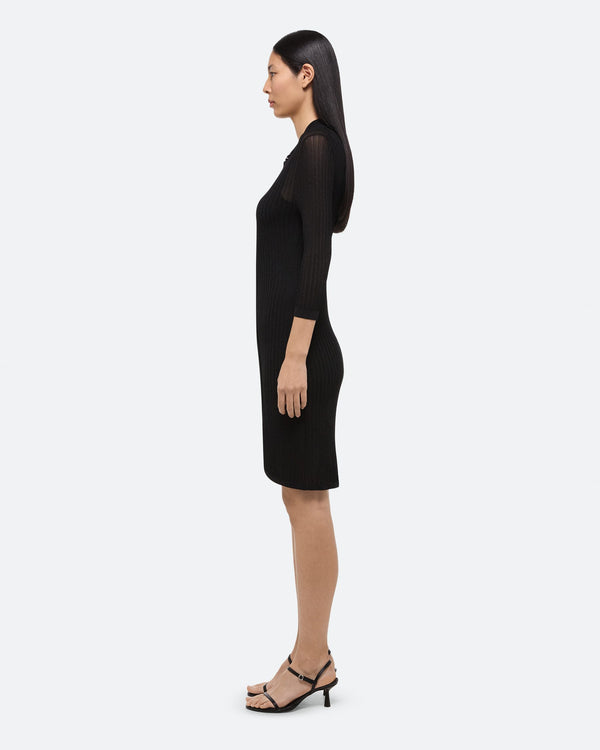 Helmut Lang Black Polo Knit Dress