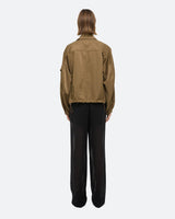 Helmut Lang Cognac Creased Bomber Jacket