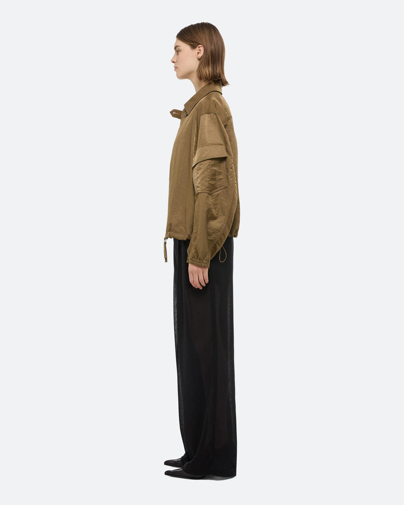 Helmut Lang Cognac Creased Bomber Jacket