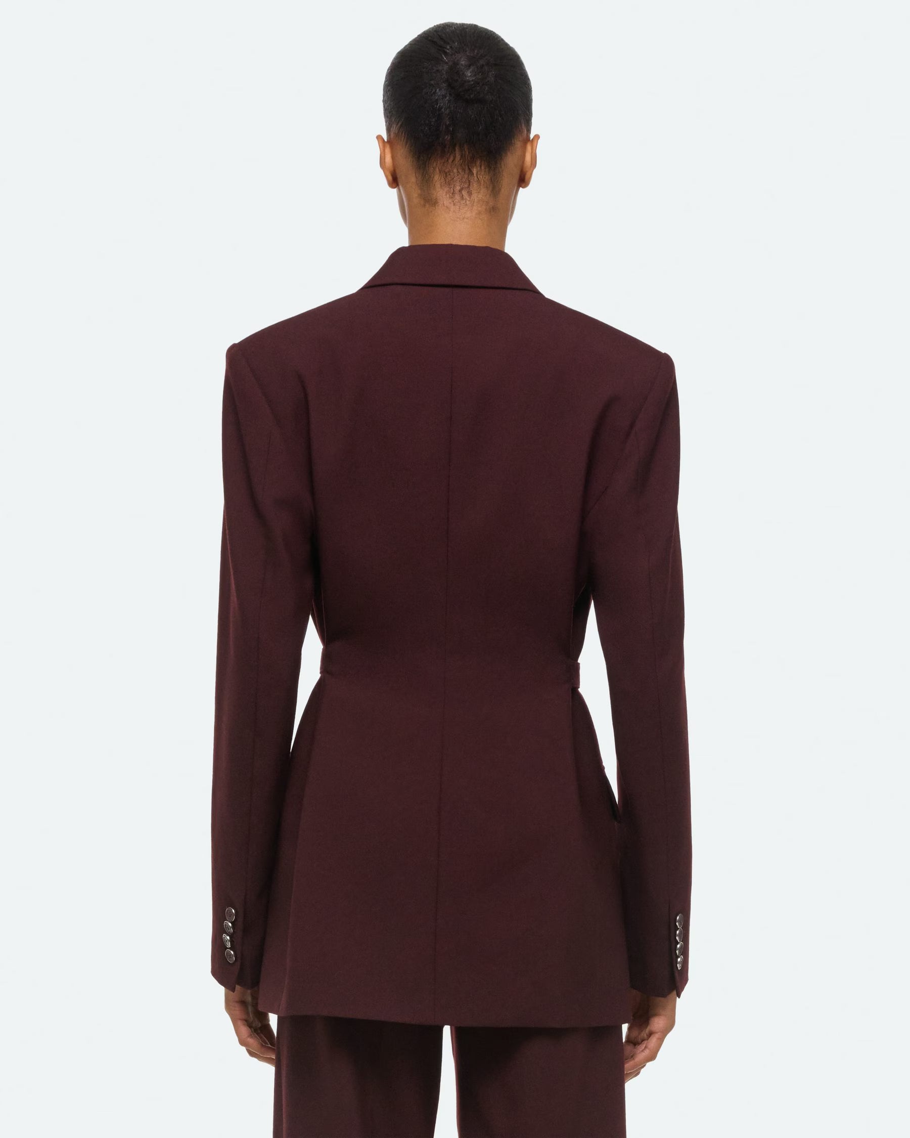 Helmut Lang Double Breasted Belted Blazer | Mahogany