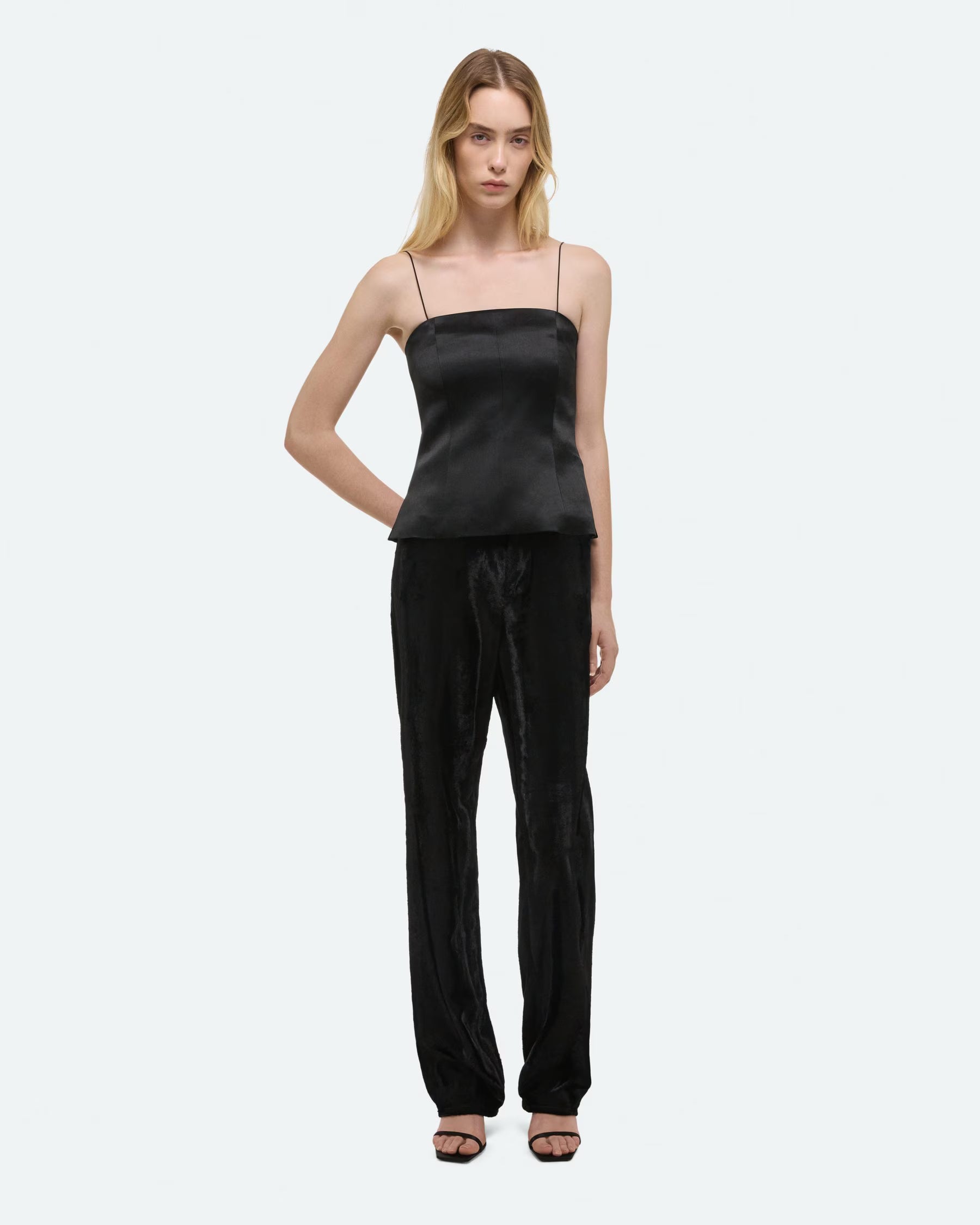 Helmut Lang Minimal Satin Slip Top | Black