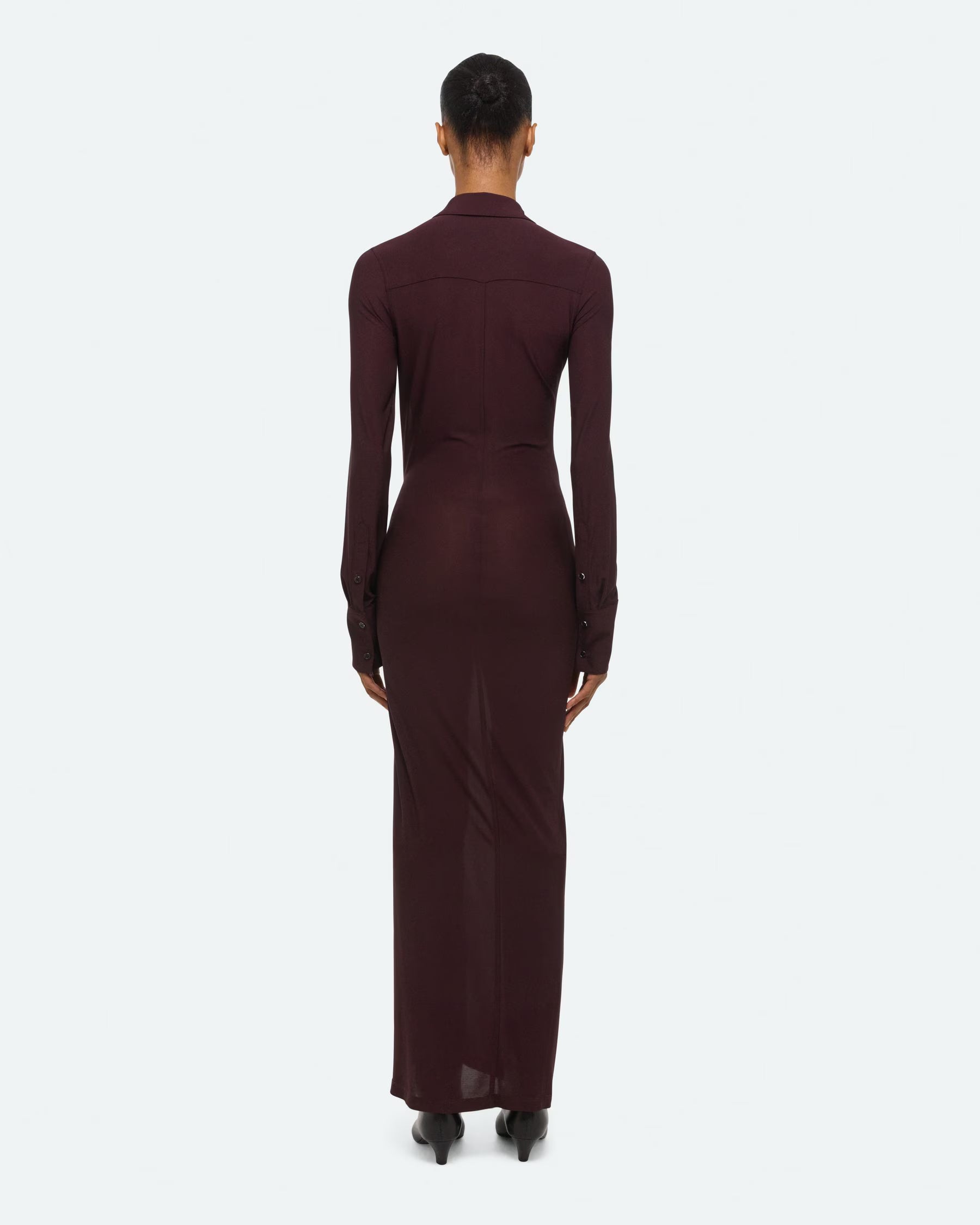 Helmut Lang Twist Shirt Dress | Mahogany