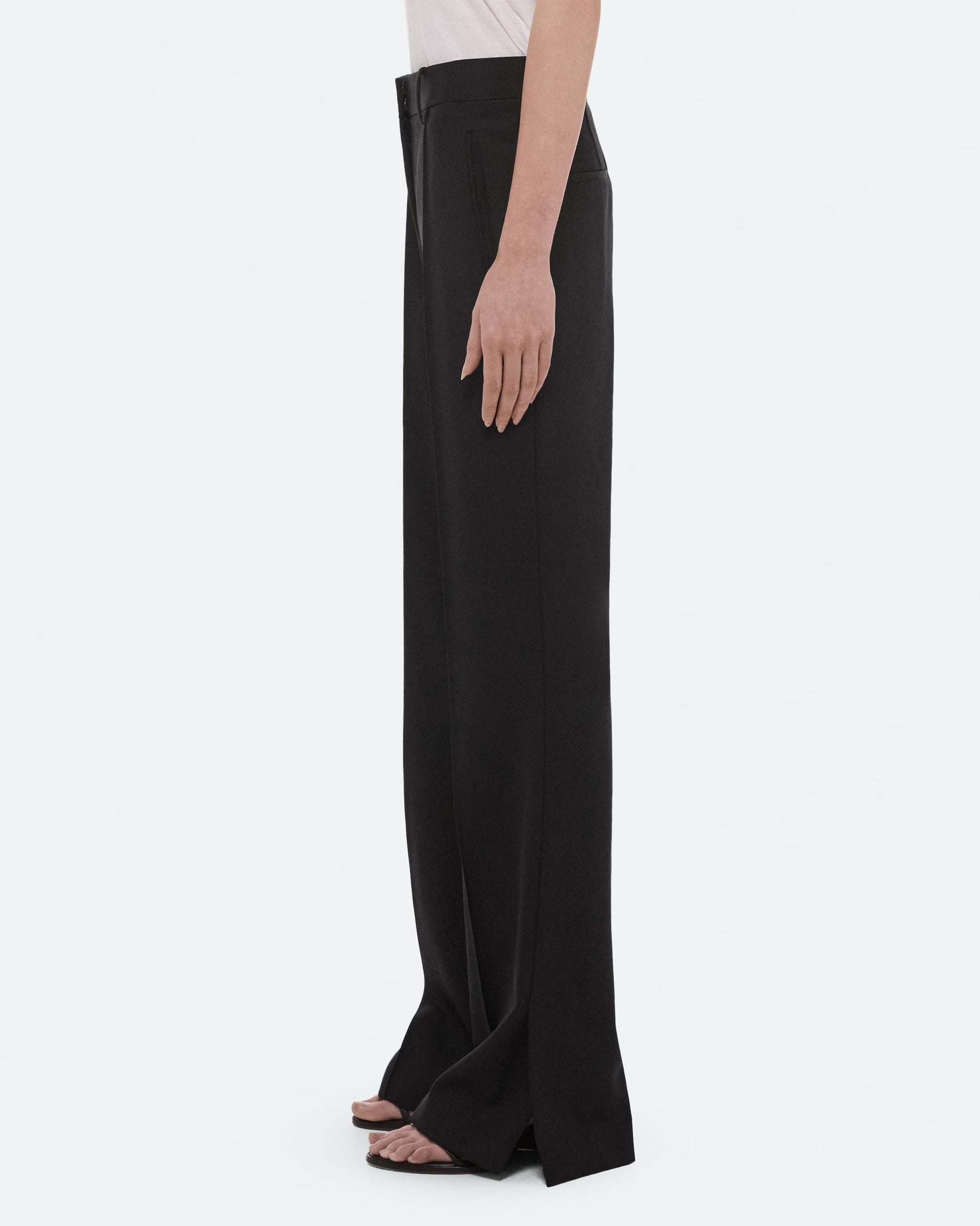 パンツ HELMUT LANG Archive Black Wool Slacks Helmut Lang Wardrobe Vented Trousers | Black