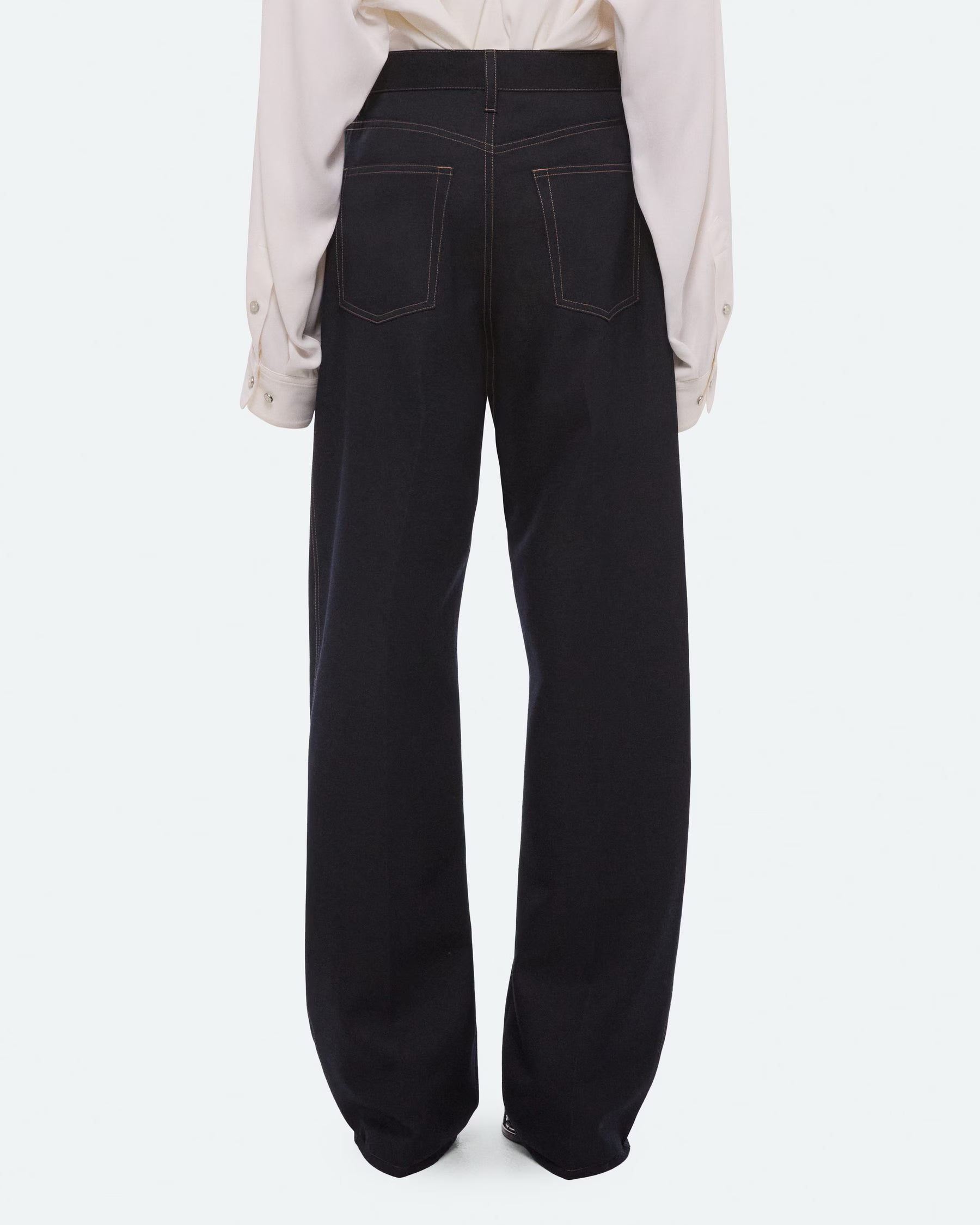 Helmut Lang Relaxed Bootcut Trousers | Navy Melange