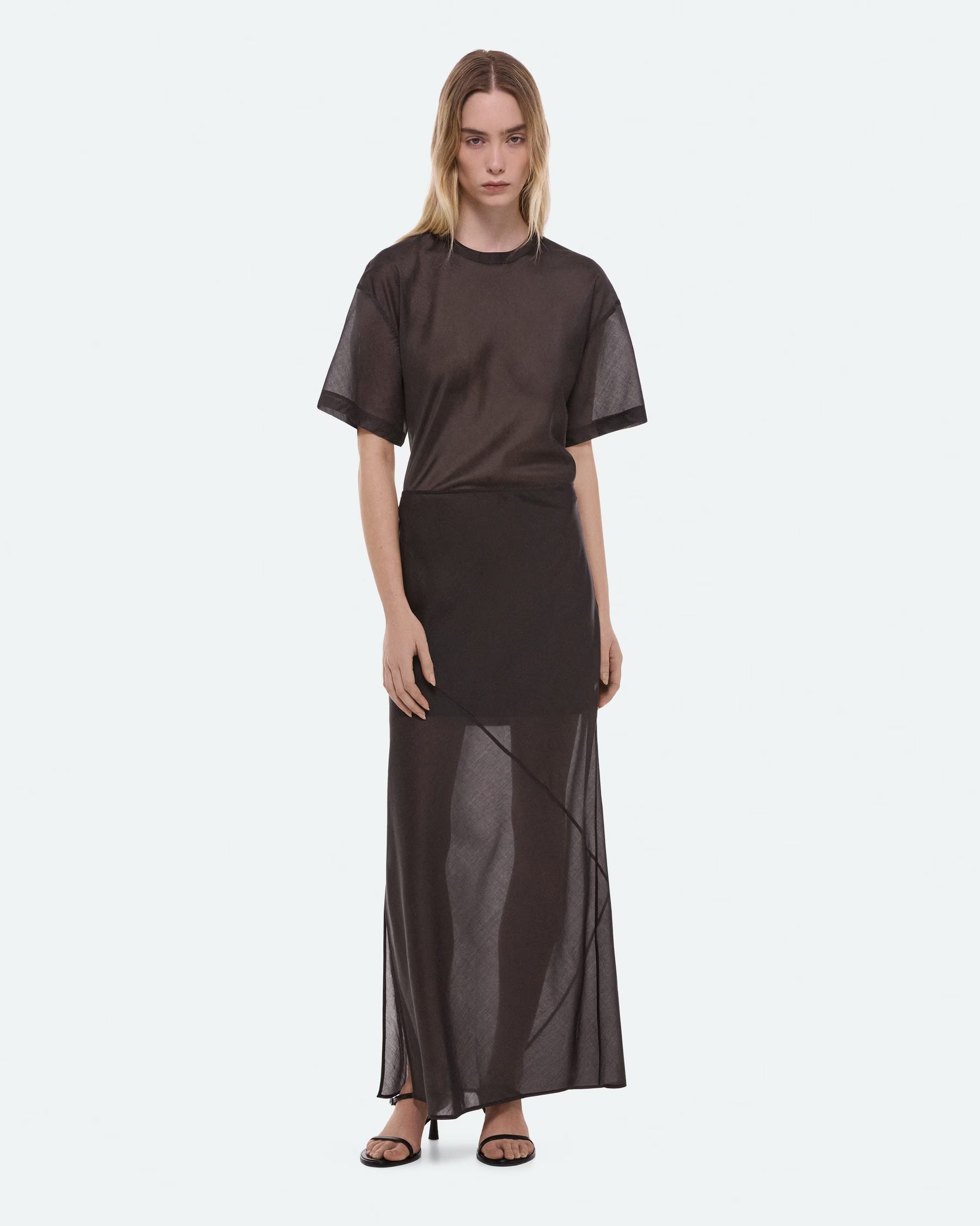 Helmut Lang Layered Sheer Skirt | Bistre