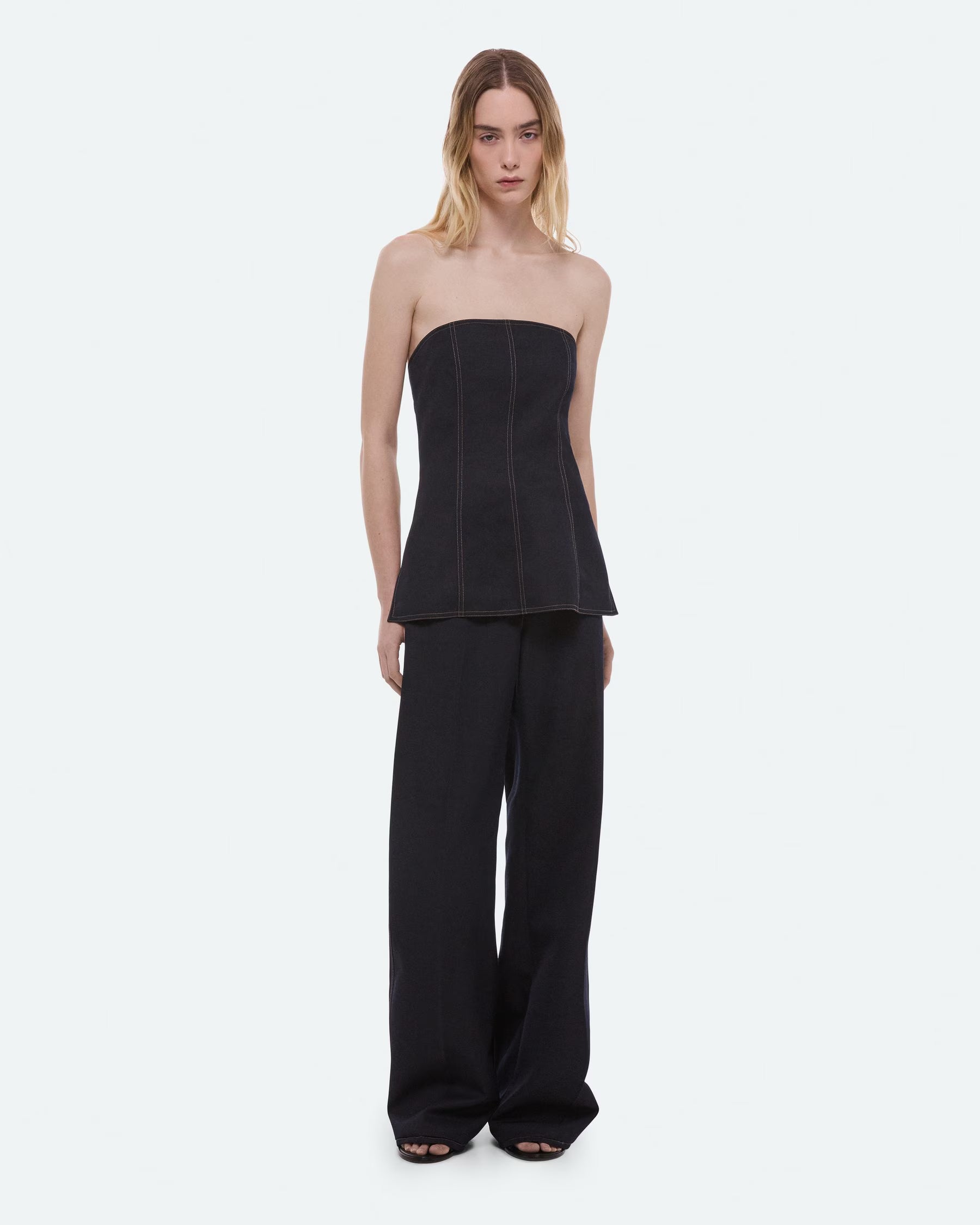 Helmut Lang Relaxed Bootcut Trousers | Navy Melange