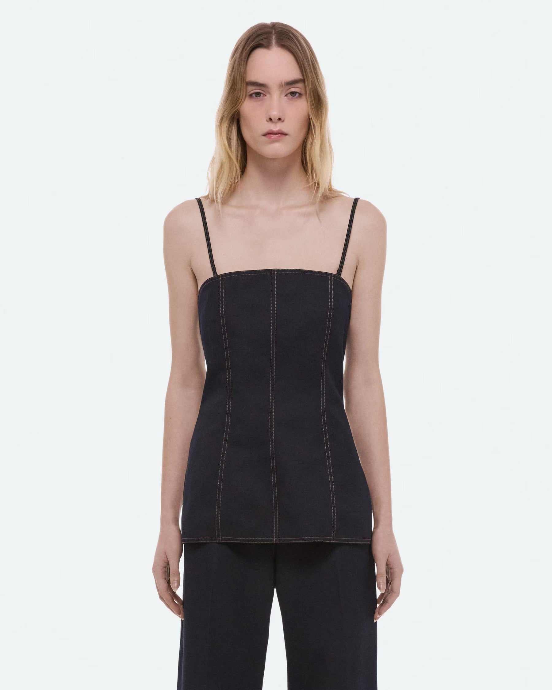 Helmut Lang Minimal Slip Top | Navy Melange
