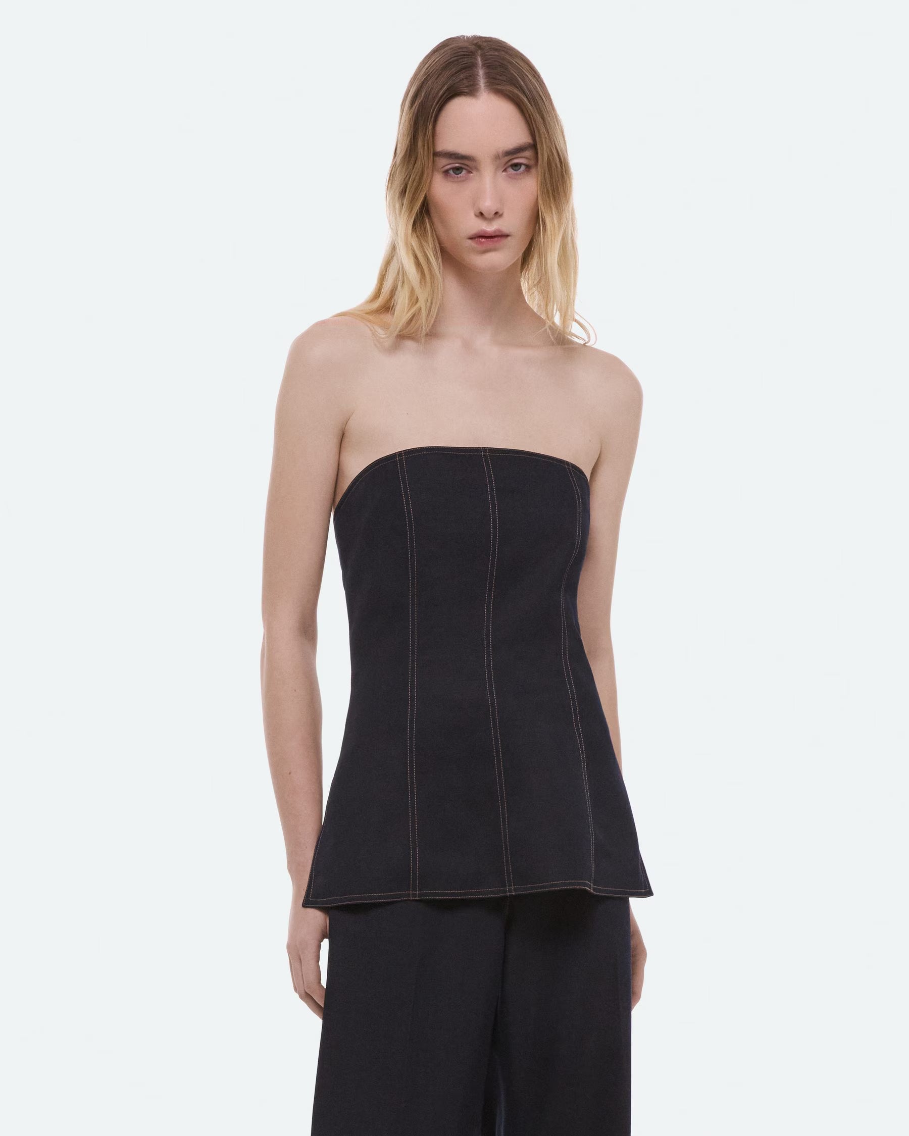 Helmut Lang Minimal Slip Top | Navy Melange