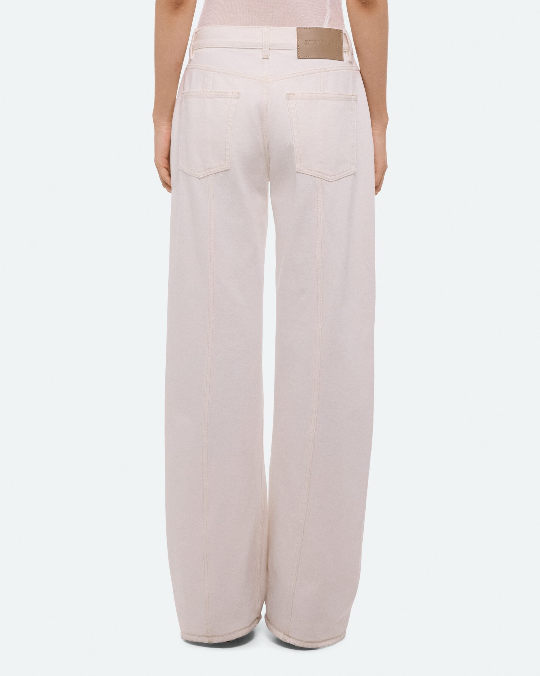 Helmut Lang Relaxed Destroyed Bootcut Jeans | Matte White